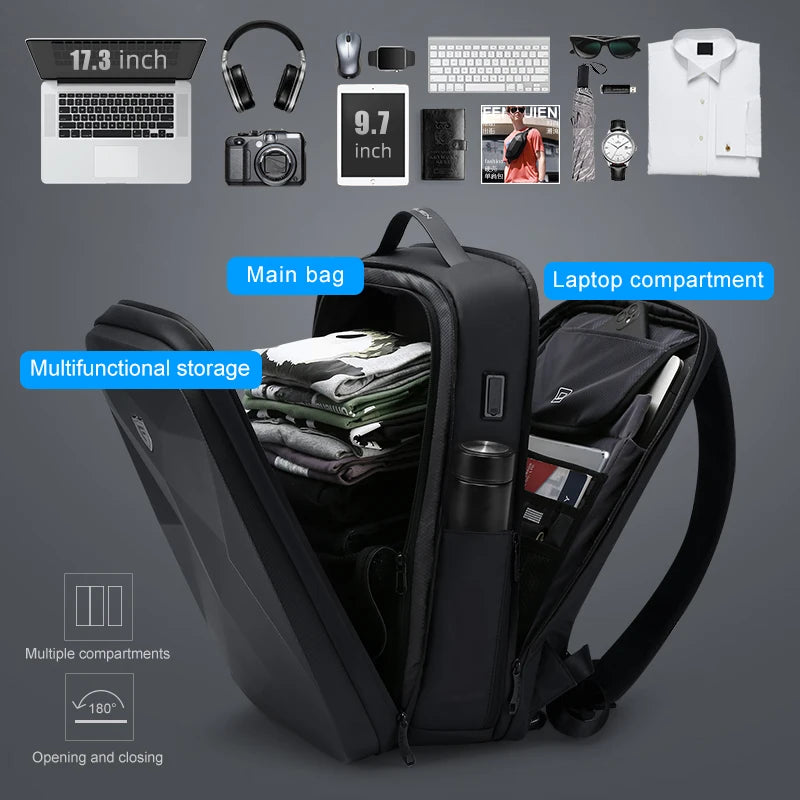 Fenruien New Men Backpack Fashion Waterproof School Travel Bag Backpack Anti-Theft Business Backpacks Fit For 17.3 Inch Laptop